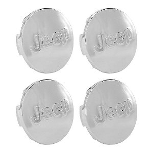 Jogo Calotinha 63mm Centro de Roda Jeep Renegade Compass Cromado