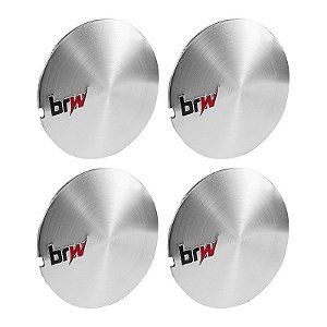 Jogo Calota Central BRW Roda Esportiva Pingo Dágua Escovada