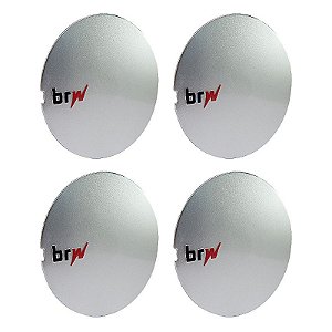 Jogo Calota Central BRW Roda Esportiva Aranha 890 Prata