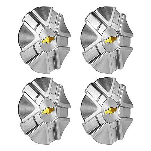 Jogo Calota Central Garra Alta Astra GSI Big Rodas BRW 180 Emblema GM Alumínio Prata