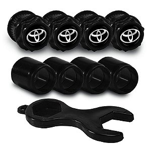 Capa Bico de Válvula Preto Pneu Toyota Corolla Etios Yaris
