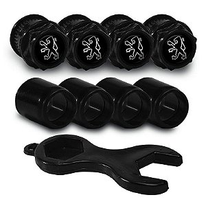 Capa Bico de Válvula Preto Pneu Peugeot 206 307 Hoggar