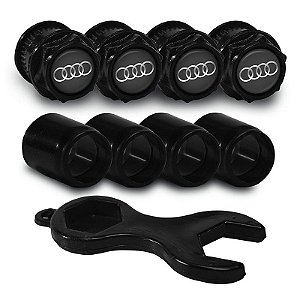Capa Bico de Válvula Preto Pneu Audi