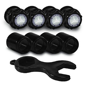 Capa Bico de Válvula Preto Pneu Mercedes