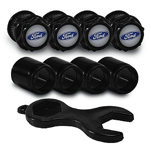 Capa Bico de Válvula Preto Pneu Ford Focus Fiesta Fusion Ka