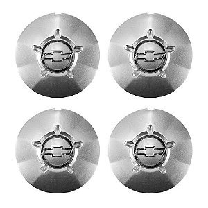 Jogo Calota Central de Roda GM Prisma Celta 2008 Prata com Cromado