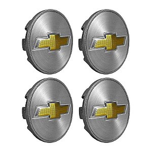 Jogo Calotinha 58mm Centro de Roda GM Vectra Elite 2010 Escovada