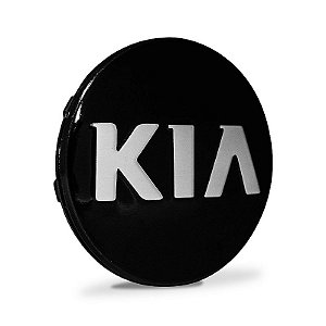 Calotinha 60mm Centro de Roda Kia Sportage Cerato Soul Picanto Preta