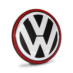 Calotinha 65mm Centro de Roda Vw Jetta Passat Vermelha