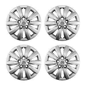 Jogo Calota Aro 14 Vw Fox Polo modelo 2014 Prata