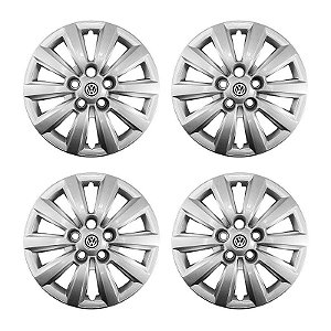 Jogo Calota Aro 15 Vw Space Fox Polo Fox 2014/2015 Prata