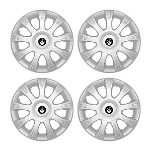 Jogo Calota Aro 14 Renault Sandero 2009 a 2013 Prata