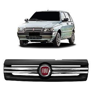Grade Dianteira Fiat Uno 2006 a 2010 Preta + Emblema