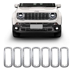 Aplique Moldura Friso Cromado Jeep Renegade 2019 2020 Pcd 7pçs