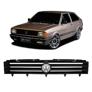 Grade Dianteira Preta VW Gol Quadrado 1987 a 1990 + Emblema Cromado