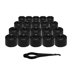 Capa Parafuso Roda Kit 20 Peças Fox Polo Golf Jetta Preta