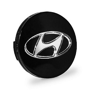 Calotinha 56mm Centro de Roda Hyundai HB20 HB20s 2012 a 2022 Preta