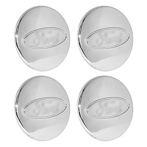 Jogo Calotinha 70mm Centro de Roda Ford Fiesta Focus Ghia Glx Cromada