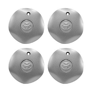 Jogo Calota Central Toyota Corolla 1999 a 2001 aro 14 Prata