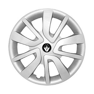 Jogo Calota Aro 15 Renault Sandero Logan 2014 a 2021 Prata Encaixe