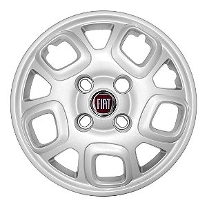 Calota Aro 13 Fiat Uno Vivace 2015 2016 Prata + Emblema