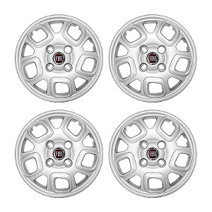 Jogo Calota aro 13 Fiat Uno Attractive/Vivace 2015/2016 prata