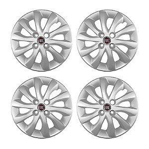 Jogo Calota Aro 15 Fiat Idea modelo 2014/2016 prata