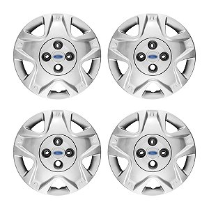 Jogo Calota Aro 14 Ford Fiesta Hatch Sedan 2011/2012 prata