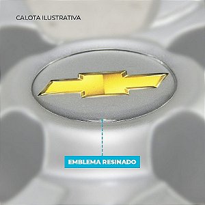 Calota aro 13 Chevrolet modelo Onix Prisma Prata emblema resinado