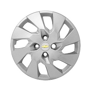 Calota aro 13 Chevrolet modelo Onix Prisma Prata emblema resinado
