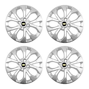 Jogo Calota aro 15 Chevrolet Onix Prisma 2017/2019 Prata