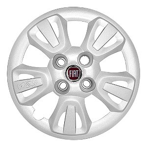 Calota Aro 14 Fiat Uno Way 2011 2012 Prata + Emblema