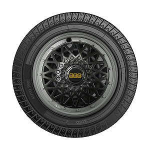 Jogo Calota Esportiva Aro 14 Modelo BBS Preto e Dourado