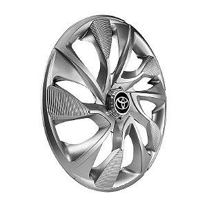 Calota Esportiva Aro 14 DS4 Prata Toyota emblema resinado