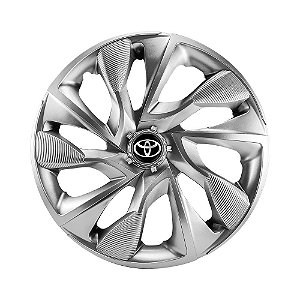 Calota Esportiva Aro 14 DS4 Prata Toyota emblema resinado