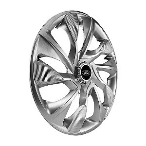 Jogo Calota Esportiva Aro 14 DS4 Prata Ford emblema resinado preto