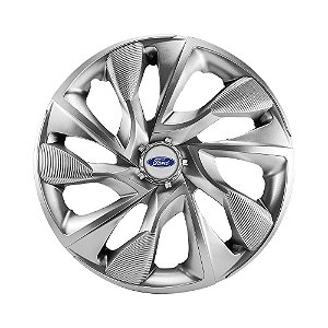 Jogo Calota Esportiva Aro 14 DS4 Prata Ford emblema resinado prata