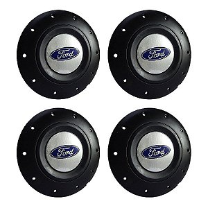 Jogo Calota Central Roda de Ferro Ford Emblema Prata Modelo Amarok aros 13 14 15