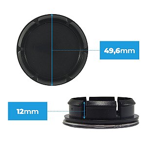 Jogo Calotinha 49,6mm Centro de Roda Fiat Vermelha