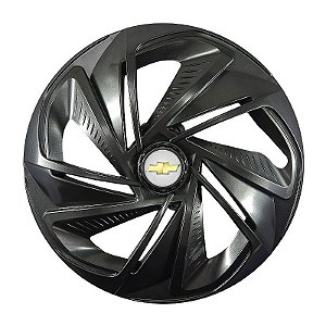 Calota Esportiva Aro 14 Nitro Grafite emblema GM Prata