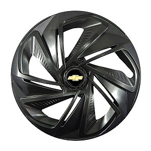 Calota Esportiva Aro 14 Nitro Grafite emblema GM Preto