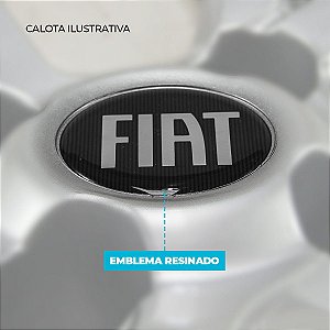 Calota Esportiva Aro 14 Nitro Grafite emblema Fiat Preto