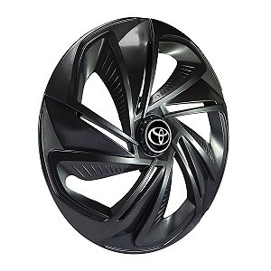 Jogo Calota Esportiva Aro 14 Nitro Grafite emblema Toyota