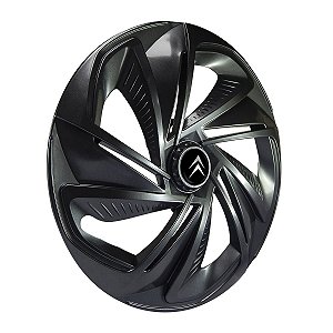 Calota Esportiva Aro 14 Nitro Grafite emblema Citroen