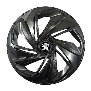 Calota Esportiva Aro 14 Nitro Grafite emblema Peugeot
