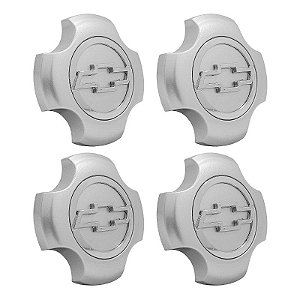 Jogo Calota Central Chevrolet Montana Sport Prata boton Cromado