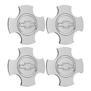 Jogo Calotinha Centro de Roda GM Meriva CD Prata boton Cromado