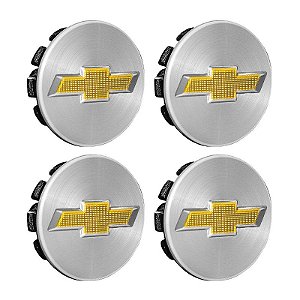 Jogo Calotinha 52mm Centro de Roda GM Cruze Sonic Tracker Escovada