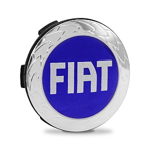 Calotinha 56mm Centro de Roda Scorro Emblema Fiat Azul