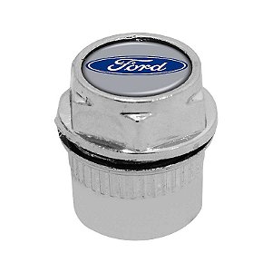 Capa Bico de Válvula Cromado Pneu Ford